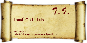 Tamási Ida névjegykártya