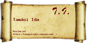 Tamási Ida névjegykártya